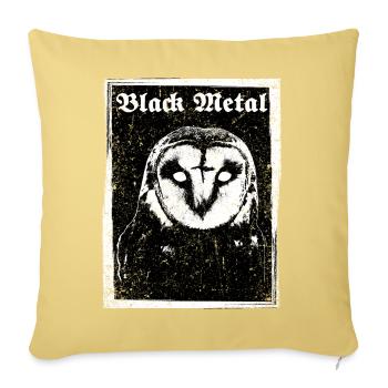 Black Metal Owl - Sofa pillowcase 17,3'' x 17,3'' (45 x 45 cm) - washed yellow - Front