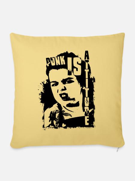 Punk ist Haltung - Sofakissenbezug 45 x 45 cm - Hellgelb