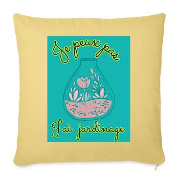 JE PEUX PAS,JARDINAGE,PRINTEMPS,JARDIN,JARDINIER - Housse de coussin décorative 45 x 45 cm - jaune délavé - Devant