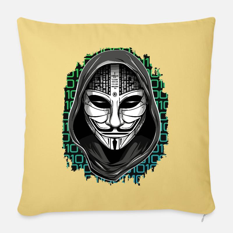 Anonymous Hacker - Sofakissenbezug 45 x 45 cm - Hellgelb