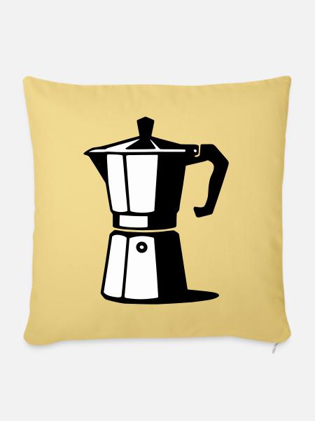 Espresso Kanne - Sofakissenbezug 45 x 45 cm - Hellgelb