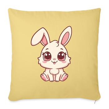 Cozy bunny design in pastel - Sofa pillowcase 17,3'' x 17,3'' (45 x 45 cm) - washed yellow - Front