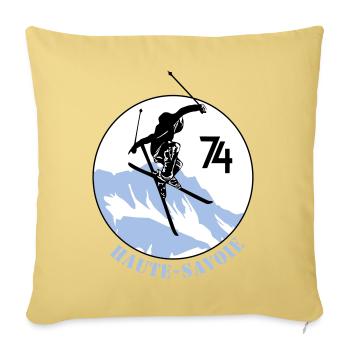 Design Haute-Savoie 74 - Housse de coussin décorative 45 x 45 cm - jaune délavé - Devant
