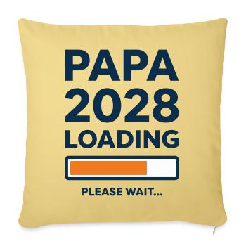 Papa 2028 en cours de chargement - Housse de coussin décorative 45 x 45 cm - jaune délavé - Devant