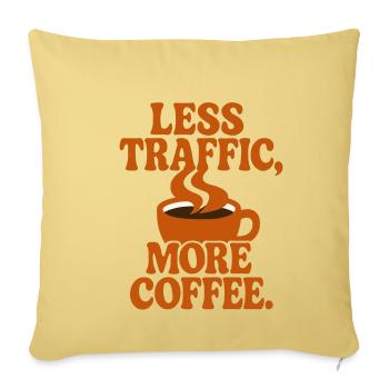 Productivité Caféinée : Zéro Perte de Temps - Housse de coussin décorative 45 x 45 cm - jaune délavé - Devant
