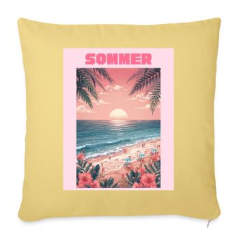 Sommerstrand Sonnenuntergang - Sofakissenbezug 45 x 45 cm - Hellgelb - Vorne