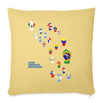 Latin American Resistance  - Sofa pillowcase 17,3'' x 17,3'' (45 x 45 cm) - washed yellow - Front