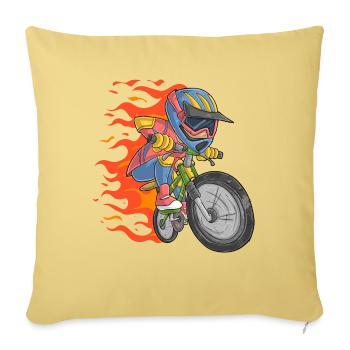 Bikers with flames - Sofa pillowcase 17,3'' x 17,3'' (45 x 45 cm) - washed yellow - Front