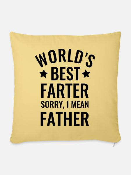 World's best Best Farter Bester Vater Geschenkidee - Pudebetræk 45 x 45 cm - støvet gul