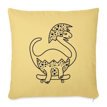 Brontosaurus Baby beim Skaten auf dem Skateboard! - Sofakissenbezug 45 x 45 cm - Hellgelb - Vorne