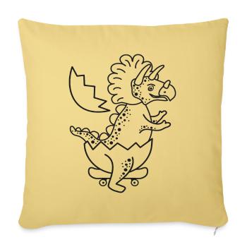Triceratops Dinosaurier Baby auf dem Skateboard. - Sofakissenbezug 45 x 45 cm - Hellgelb - Vorne