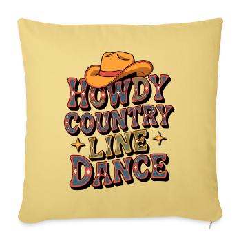 Howdy Line Dance Country colorful line dance design - Sofa pillowcase 17,3'' x 17,3'' (45 x 45 cm) - washed yellow - Front