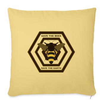 sauver les abeilles 6 par Miria - Housse de coussin décorative 45 x 45 cm - jaune délavé - Devant