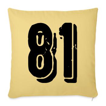 81 number jersey - Sofa pillowcase 17,3'' x 17,3'' (45 x 45 cm) - washed yellow - Front