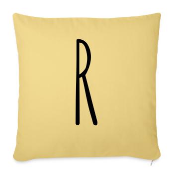 letter R as... - Sofa pillowcase 17,3'' x 17,3'' (45 x 45 cm) - washed yellow - Front