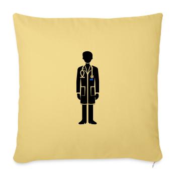 Icône du docteur - Housse de coussin décorative 45 x 45 cm - jaune délavé - Devant