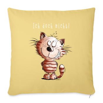 Je ne chat pas je chat motif BD cadeau - Housse de coussin décorative 45 x 45 cm - jaune délavé - Devant