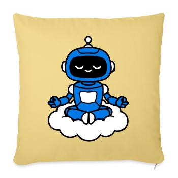 AI Human Fan Club Hovering Robot - Sofa pillowcase 17,3'' x 17,3'' (45 x 45 cm) - washed yellow - Front
