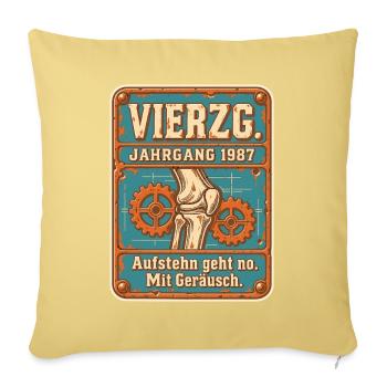 Vierzg Jahrgang 1987 - Sofakissenbezug 45 x 45 cm - Hellgelb - Vorne