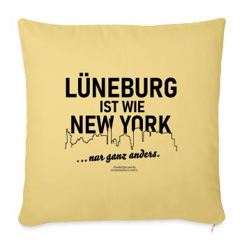 Lüneburg ist wie New York - Sofakissenbezug 45 x 45 cm - Hellgelb - Vorne