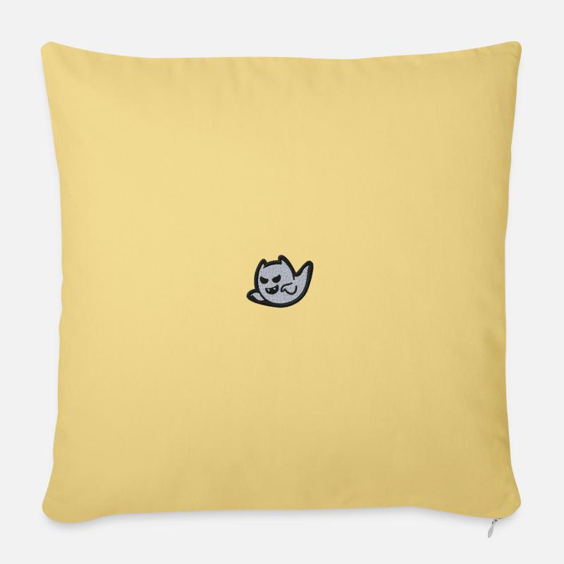 Fantôme brodé - Housse de coussin décorative 45 x 45 cm - jaune délavé