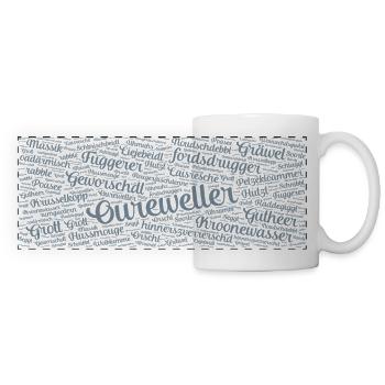 Oureweller Mundart-Tasse grau - Panoramatasse - Weiß - Vorne