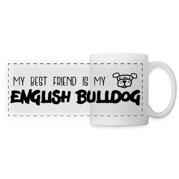 Cadeau bulldog anglais - Mug panoramique contrasté et blanc - blanc - Devant