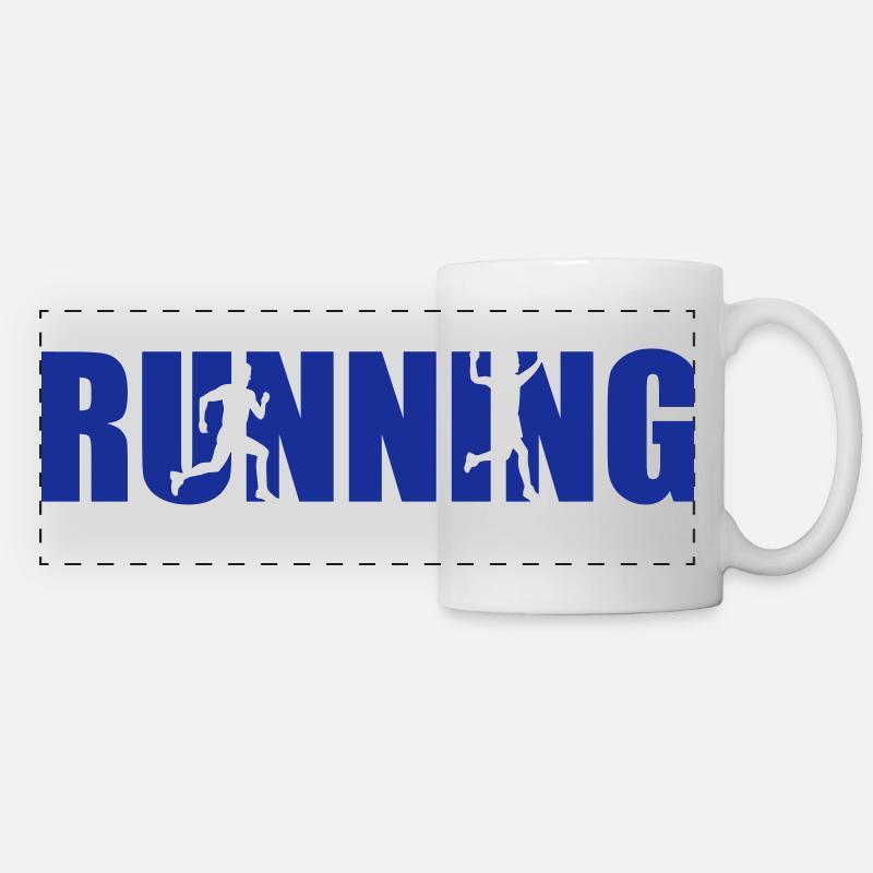 Running - Mug panoramique contrasté et blanc - blanc