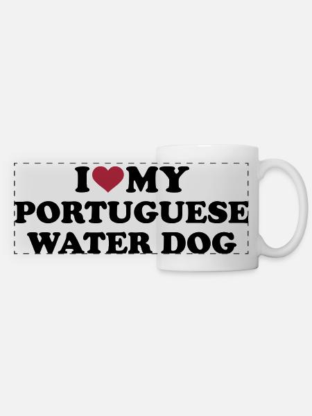 Portugiesischer Wasserhund - Panoramatasse - Weiß