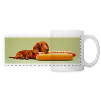 Dachshund Wiener Dog Hotdog Teckel - Panoramic Mug - white - Front