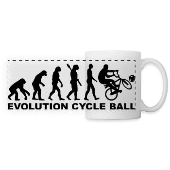 Evolution Cycle ball - Mug panoramique contrasté et blanc - blanc - Devant