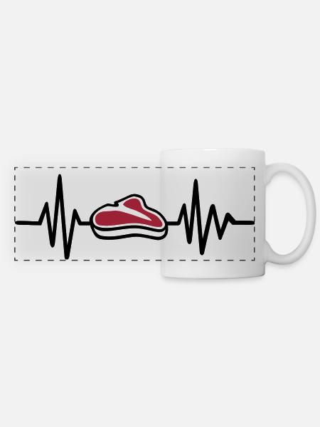 Viande - Mug panoramique contrasté et blanc - blanc
