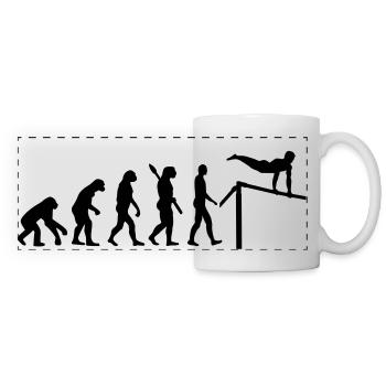Évolution Gymnastique - Mug panoramique contrasté et blanc - blanc - Devant