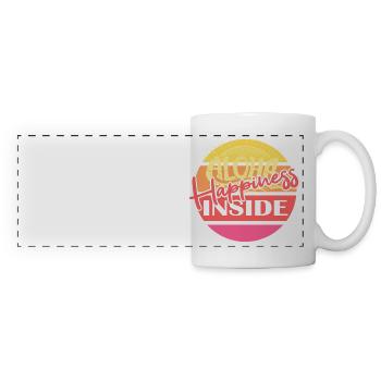 Aloha le bonheur à l'intérieur - Mug panoramique contrasté et blanc - blanc - Devant
