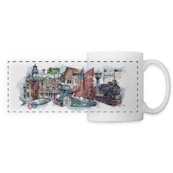 Kühlungsborn Illustration - Panoramatasse - Weiß - Vorne
