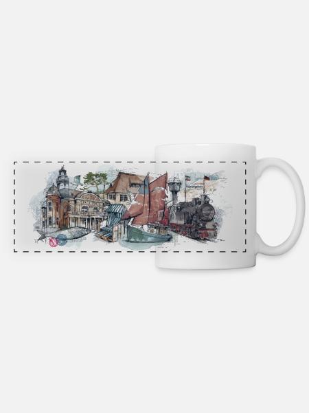 Kühlungsborn Illustration - Panoramatasse - Weiß