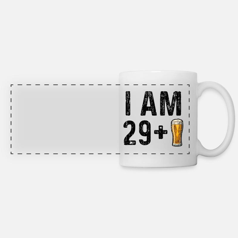 J'ai 29 ans et plus - 30e anniversaire - Mug panoramique contrasté et blanc - blanc
