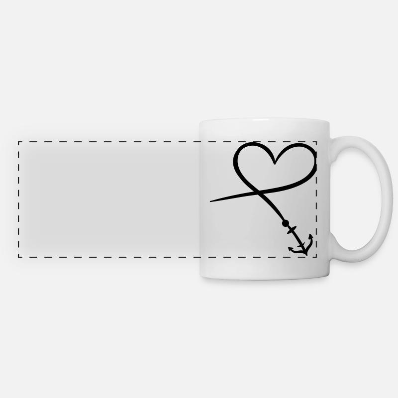 Heart Symbol Anchor - Panoramic Mug - white
