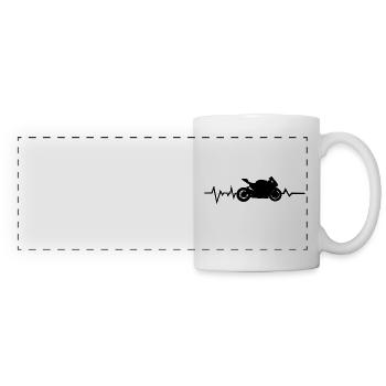 Fréquence cardiaque de la moto - Mug panoramique contrasté et blanc - blanc - Devant