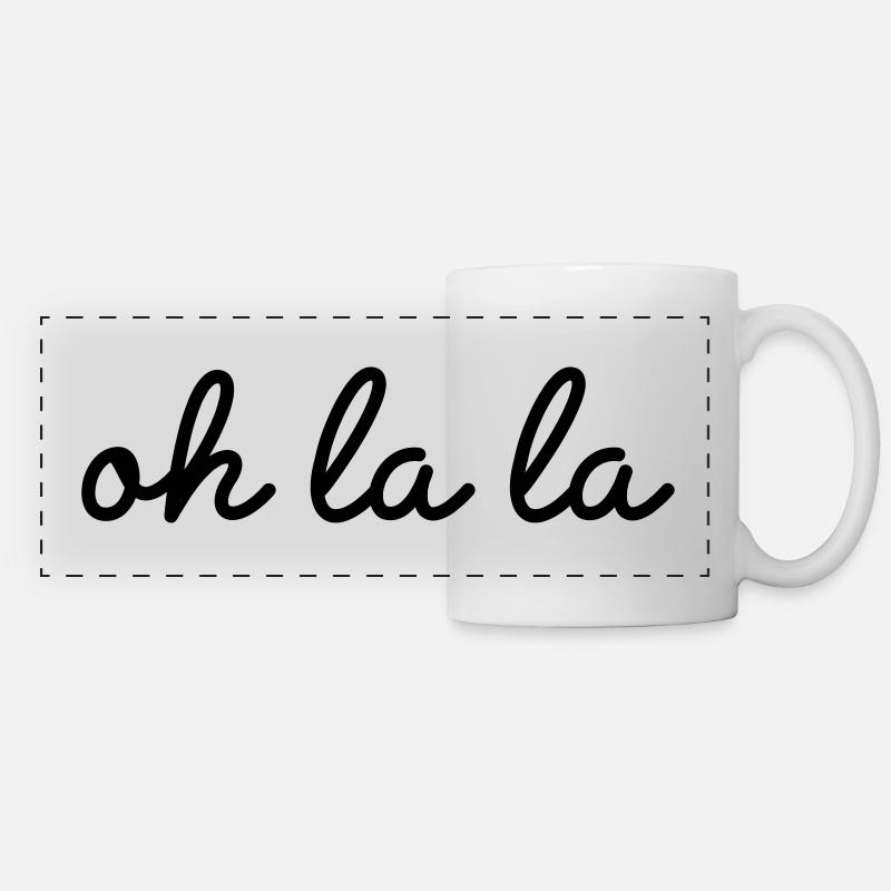 Oh la la - Mug panoramique contrasté et blanc - blanc