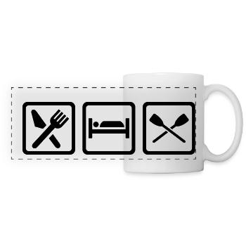 Eat Sleep Aviron - Mug panoramique contrasté et blanc - blanc - Devant