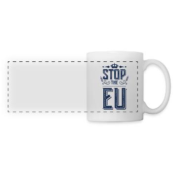 Stop à l’UE - Mug panoramique contrasté et blanc - blanc - Devant
