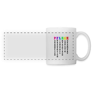 Définition des soins aux personnes âgées - Mug panoramique contrasté et blanc - blanc - Devant