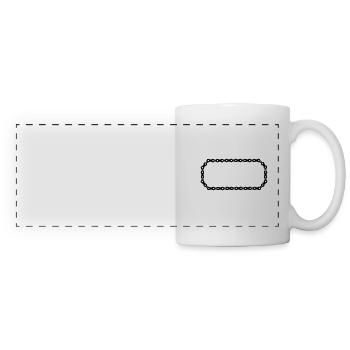 Vélo symbole personnalisation de la chaîne de vélo - Mug panoramique contrasté et blanc - blanc - Devant