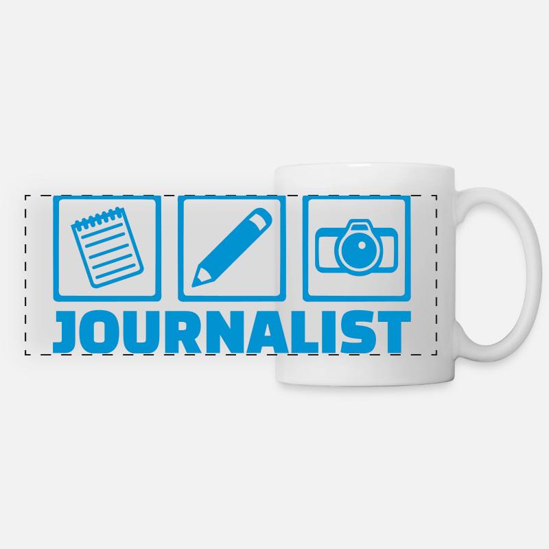 Journaliste - Mug panoramique contrasté et blanc - blanc