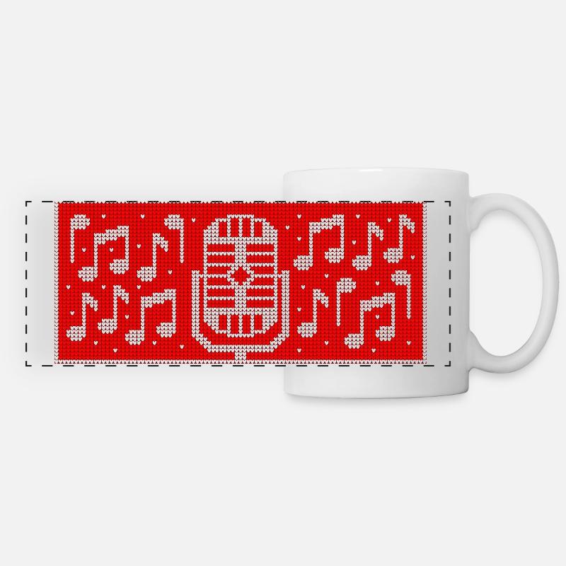 Jul Mönster Mikrofon Kaffe Mugg Vit - Panoramamugg - vit