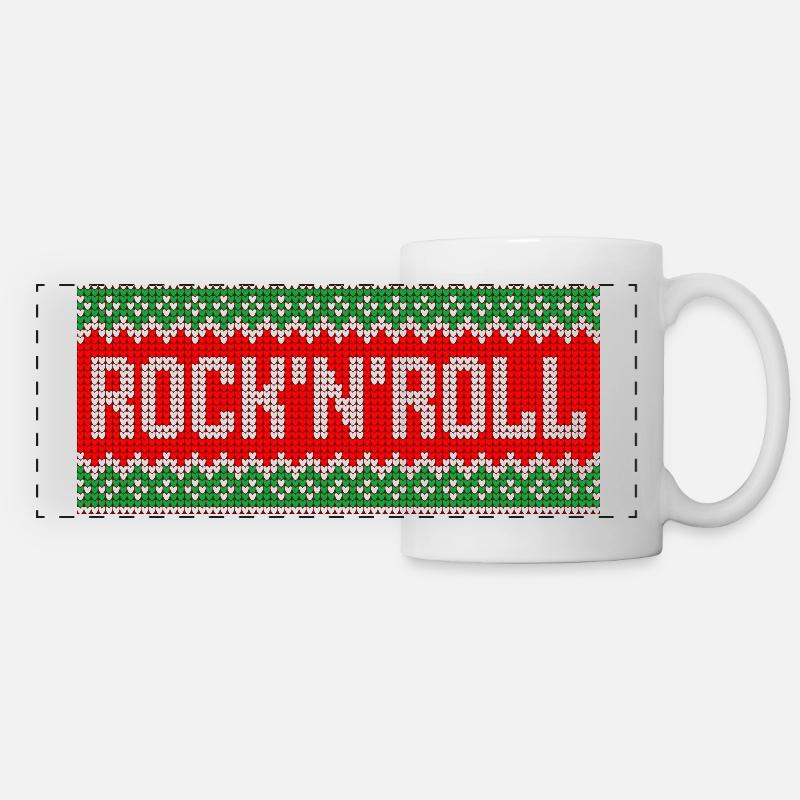 Rock'N'Roll Christmas Pattern Coffee Mug White - Panoramic Mug - white