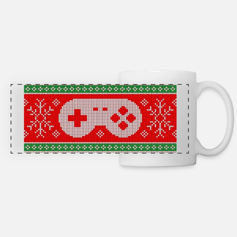 Gaming Pad Jul Mönster Kaffe Mugg Vit - Panoramamugg - vit
