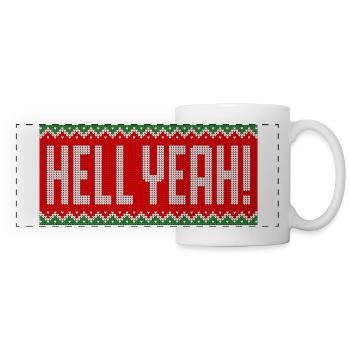 Verdammt ja! Weihnachtsmuster Tasse - Panoramatasse - Weiß - Vorne