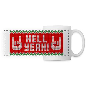 Verdammt ja! Weihnachtsmuster Tasse - Panoramatasse - Weiß - Vorne